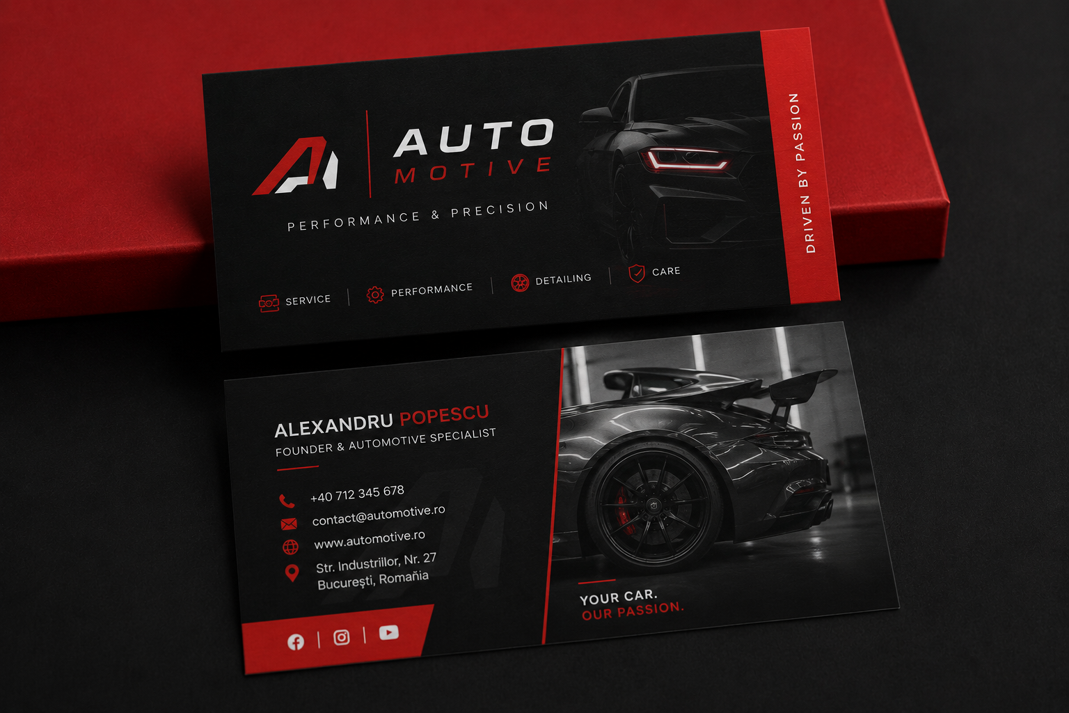 Carte de vizita pentru domeniul automotive