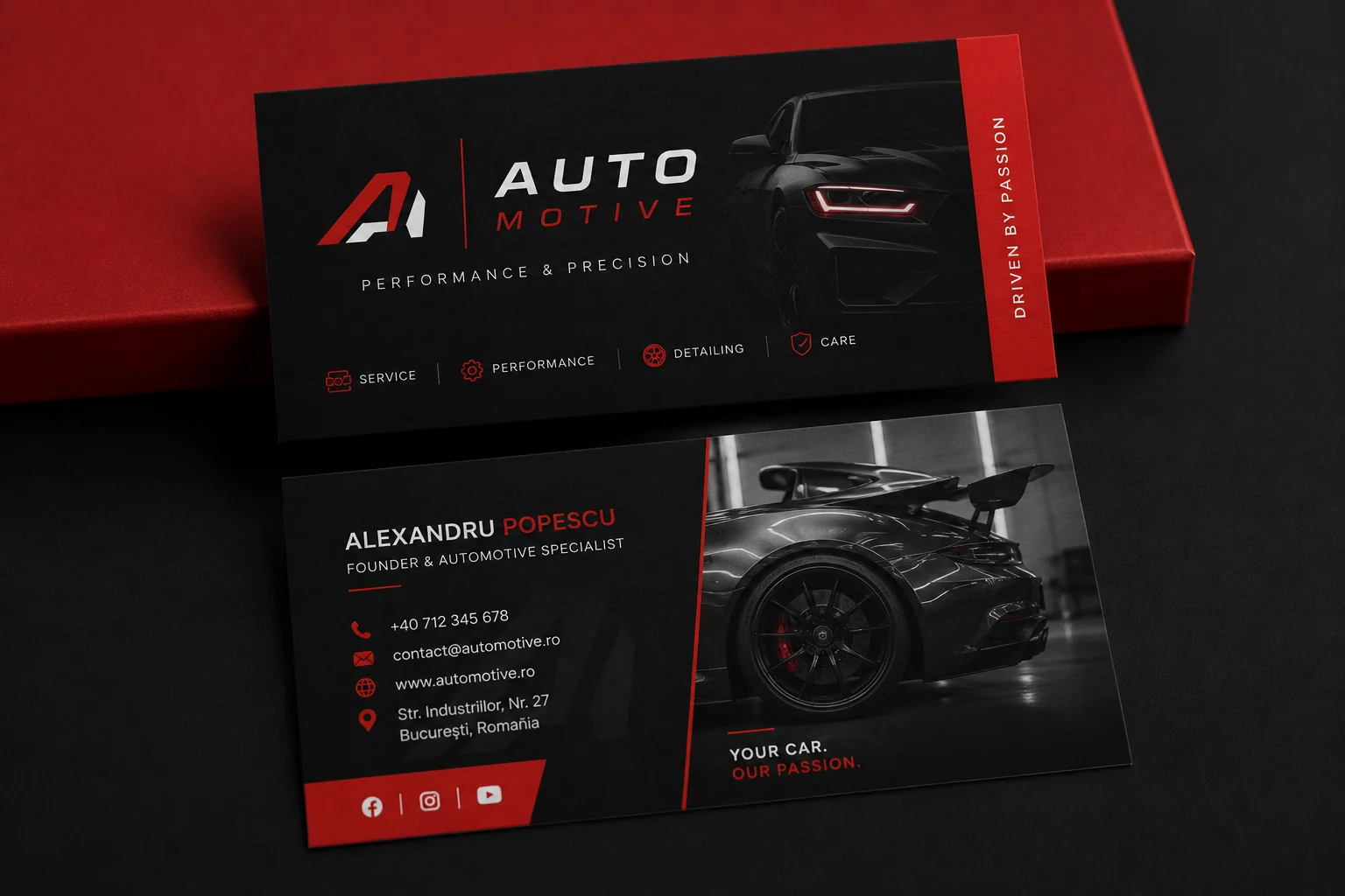 Carte de vizita pentru domeniul automotive